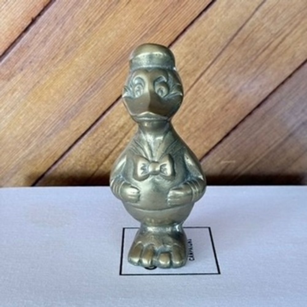 Vintage Solid Brass Sailor Duck 5 inch Figurine With Bowtie Nostalgic MCM Decor